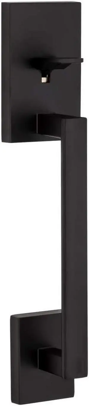 Kwikset San Clemente Front Door Handle No Lock, Entry Handleset Exterior with Interior Reversible Handed Lever, Non-Locking, Matte Black, Deadbolt Not Included, with Microban Protection Kwikset San Clemente Front Door Handle No Lock, Entry Handleset Exterior with Interior Reversible Handed Lever, Non-Locking, Matte Black, Deadbolt Not Included, with Microban Protection