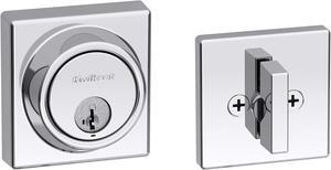 Kwikset 816 KeyControl Deadbolt Deadbolt Lock, Polished Chrome Round Exterior Keyed Front Entry Door, Pick Resistant SmartKey Rekey Security, Single Cylinder Dead Bolt