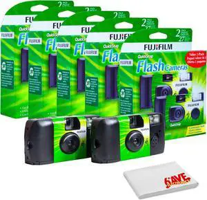 FUJIFILM QuickSnap Flash 400 One-Time-Use Disposable Camera Bundle (5x 2 Pack)