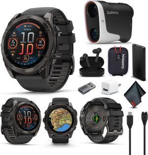 fenix 8 51mm AMOLED Sapphire Carbon Gray DLC Titanium with Black Gray Silicone