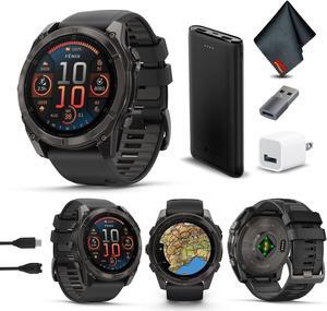 fenix 8 51mm AMOLED Sapphire Carbon Gray DLC Titanium with Black Gray Silicone