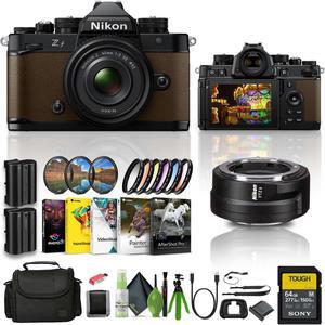 Nikon Zf 24.5MP Sensor 4K Video Recording Mirrorless Camera (Brown) With Nikon Lens Bundle