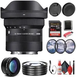 Sigma 10-18mm f/2.8 DC DN Contemporary Lens (Sony E) Bundle