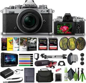 Nikon Zfc Mirrorless Camera with 16-50mm Lens Silver (1675) + 4K Monitor + Rode Mic + More
