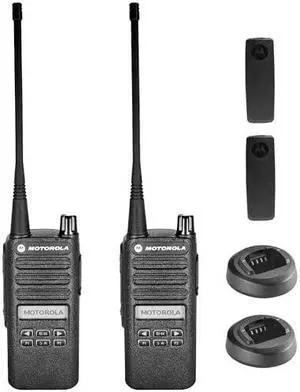 Motorola CP100D Analog UHF Portable Two Way Radio With Display and Limited Keypad - 2 Pack Bundle