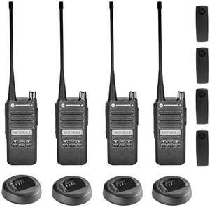 Motorola CP100D Analog UHF Portable Two Way Radio With Display and Limited Keypad, - 4 Pack Bundle