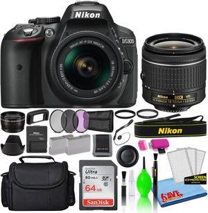 Nikon D5300 Digital Camera with 18-55mm Lens (Black, 1519) + 64GB SD Card (Intl)