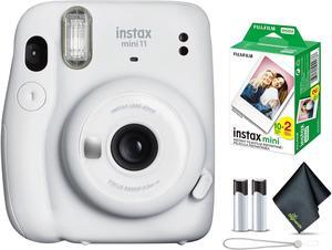 FUJIFILM INSTAX MINI 11 Instant Camera (White) Bundle with Fuji INSTAX MINI Instant Film- 20 Photo Sheets Bundle