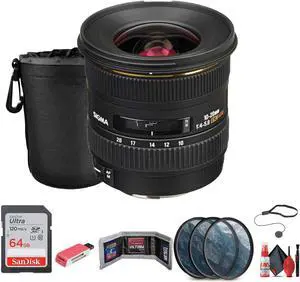 Sigma 10-20mm f/4-5.6 EX DC HSM Lens for Canon EF Mount Bundle