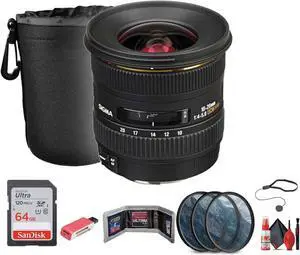 Sigma 10-20mm f/4-5.6 EX DC J Autofocus Lens for Pentax Digital Cameras Bundle