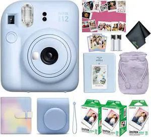 FUJIFILM INSTAX MINI 12 Instant Film Holiday Camera Bundle (Pastel Blue) 2024