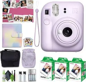 FUJIFILM INSTAX MINI 12 Instant Film Holiday Camera- Purple + 60 Instant Film