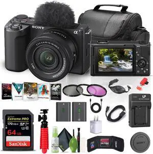 Sony Alpha ZV-E10 II Mirrorless Camera with 16-50mm Lens + 64GB Card + Filter + More