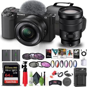 Sony Alpha ZV-E10 II Mirrorless Camera W/ 16-50mm Lens + Sony 18-105mm Lens + 64GB + More