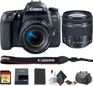 Canon EOS 77D DSLR Camera with 18-55mm Lens (Intl Model) (1892C016) - Starter Bundle