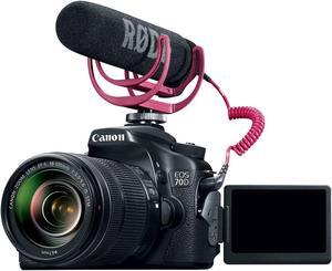 Canon EOS 70D Video Creator Kit with 18-135mm Lens, Rode VIDEOMIC GO and Sandisk 32GB SD Card Class 10 - Wi-Fi Enabled