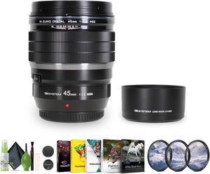 OM SYSTEM M.Zuiko Digital ED 45mm f/1.2 PRO Lens (Micro Four Thirds) + 62mm 3 Piece High Resolution Filter Kit + VIVLC4.5 + Cleaning kit + Corel Photo, Video, & Art Suite Deluxe