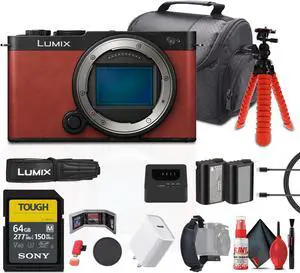 Panasonic Lumix S9 Mirrorless Camera (Red) Bundle with Accessories