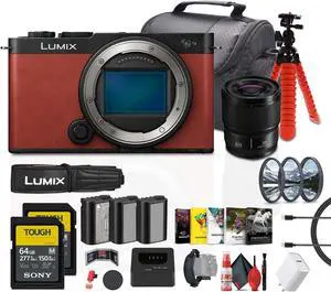Panasonic Lumix S9 Mirrorless Camera (Red) Bundle with Accessories