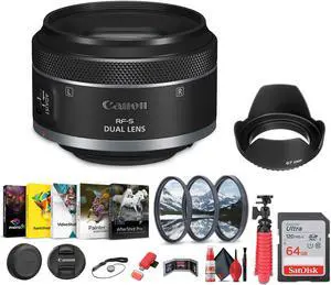 Canon RF-S 7.8mm f/4 STM Dual Lens (Canon RF) + Sling Backpack + More