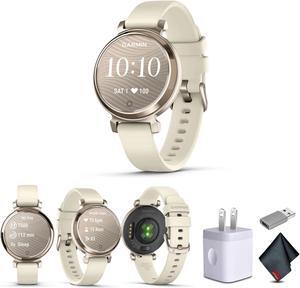 Garmin Lily 2, Small and Stylish Smartwatch Cream Gold with Coconut Bundle