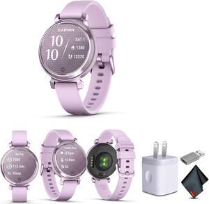 Garmin Lily 2, Small and Stylish Smartwatch Metallic Lilac Bundle for Women
