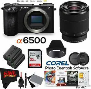 Sony Alpha a6500 Mirrorless Digital Camera (Body Only) International Version + FE 28-70mm f/3.5-5.6 Lens Bundle