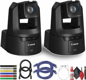 2 x Canon CR-N500 Professional 4K NDI PTZ Camera with 15x Zoom + 2 x HDMI Cable + More Bundle