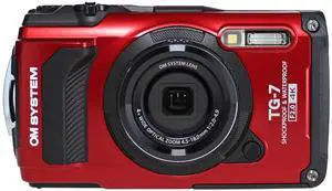 OM System Tough TG-7 (Red): 4K Video Recording in Underwater and Rugged Adventure Camera , and Featuring with Advanced Shooting Modes and Built-in GPS.