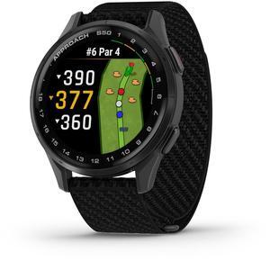 Garmin Approach® S50, Advanced Golf GPS Smartwatch, AMOLED Display, On-Course Features, Wrist-Based Heart Rate, Slate Aluminum Bezel with Black ComfortFit Nylon Band