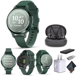 Garmin Lily 2 Active, Small and Stylish Smartwatch, Jasper Green Bundle