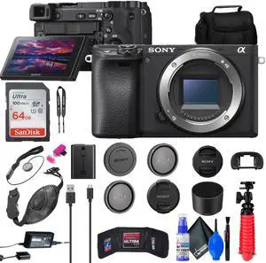 Sony a6400 Mirrorless Camera + 64GB Card + Card Reader + Case + More