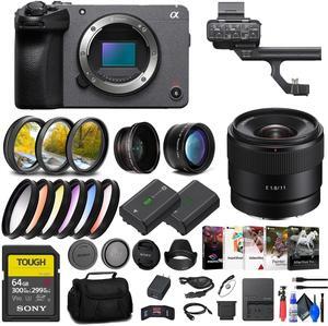 Sony FX30 Digital Cinema Camera with XLR Handle Unit + Sony E 11mm Lens + More