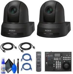 2x Sony SRG-X40UH PTZ Camera (Black) + RM-IP500/1 Remote Controller + Cables