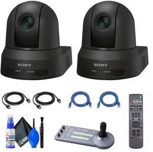 2x Sony SRG-X40UH PTZ Camera (Black) + RM-IP10 IP Remote Controller + Cables