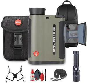 Leica 7x24 Rangemaster CRF PRO Laser Rangefinder + BackPack + Flashlight - Bundle