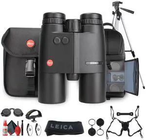 Leica 8x42 Geovid R Rangefinder Binoculars + Tripod Adapter + Tripod - Bundle