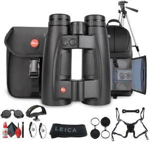 Leica 8x56 Geovid Pro Rangefinder Rugged Compact Weather-Proof Hunting Binoculars - Bundle
