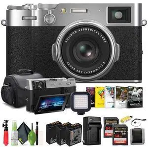 FUJIFILM X100VI Digital Camera (Silver) (16821822) + 2 x 64GB Card + Pro Bundle