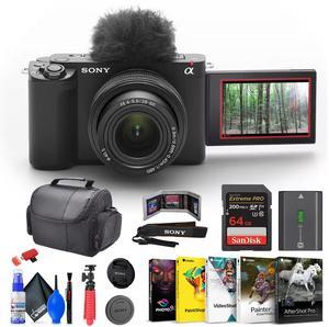 Sony ZV-E1 Mirrorless Camera (Black) + 28-60mm Lens + 64GB Card + Photo Software