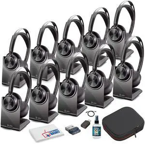 Poly Voyager Focus 2 UC Stereo Bluetooth Headset (Teams Certified) Bundle