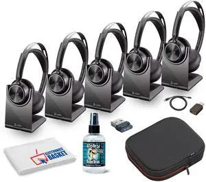 Poly Voyager Focus 2 UC Stereo Bluetooth Headset (Teams Certified) Bundle