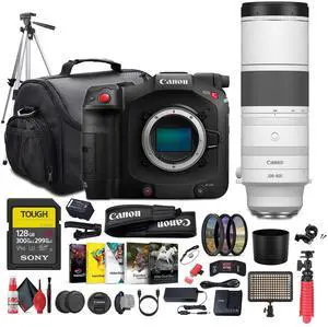 Canon EOS C80 6K Full-Frame Cinema Camera (Canon RF) + Canon RF 200-800mm Lens + More