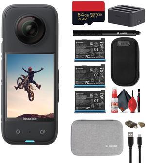 Insta360 X3 - Waterproof 360 Action Camera + 2 Extra Batteries + Charger + More