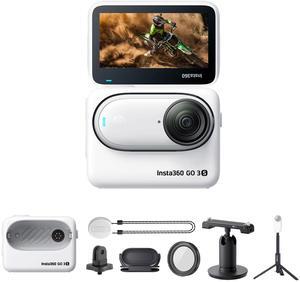 Insta360 GO 3S Small Action Camera (64GB) + Selfie Stick + Tripod + Mount Adapter + More