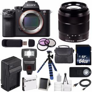 Sony Alpha a7R II Mirrorless Digital Camera (International Model) + Sony E-Mount SEL 1855 18-55mm Zoom Lens (Black) + 49