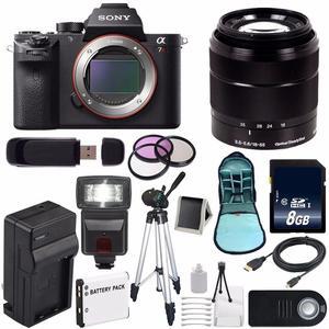 Sony Alpha a7R II Mirrorless Digital Camera (International Model ) + Sony E-Mount SEL 1855 18-55mm Zoom Lens (Black) + 49mm 3 Piece Filter Kit 6AVE Bundle 10