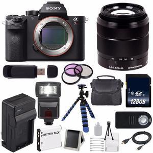 Sony Alpha a7R II Mirrorless Digital Camera (International Model ) + Sony E-Mount SEL 1855 18-55mm Zoom Lens (Black) + 49mm 3 Piece Filter Kit 6AVE Bundle 19