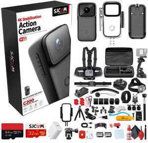 SJCAM C200 4K Mini Action Camera Accessory Bundle
