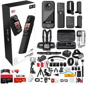 SJCAM C300 4K Dual Touchscreen Action Camera Accessory Bundle